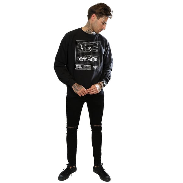 Disney Mens Cars Cruz Ramirez Blueprint Sweatshirt