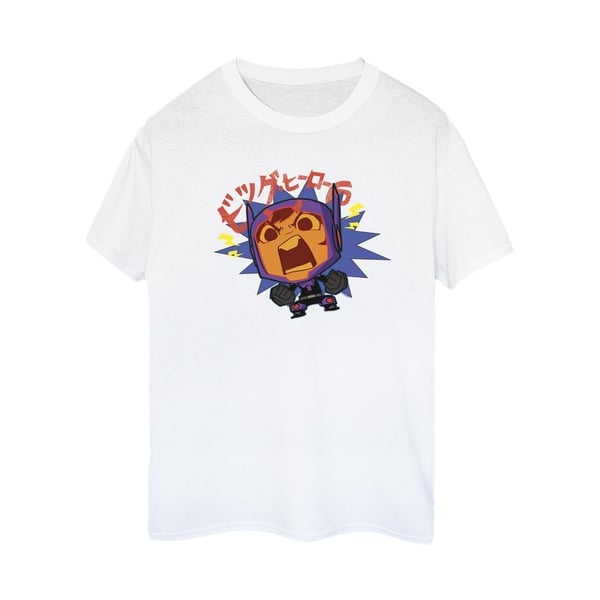 Disney Womens/Ladies Big Hero 6 Baymax Hiro Angry Manga Cotton Boyfriend T-Shirt