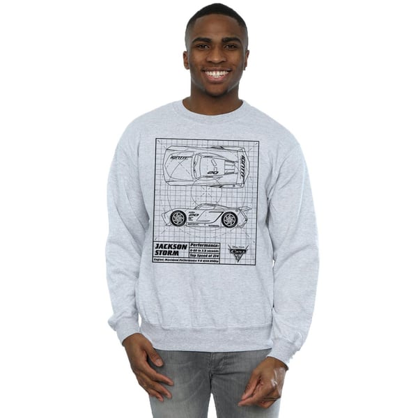 Disney Mens Cars Jackson Storm Blueprint Sweatshirt