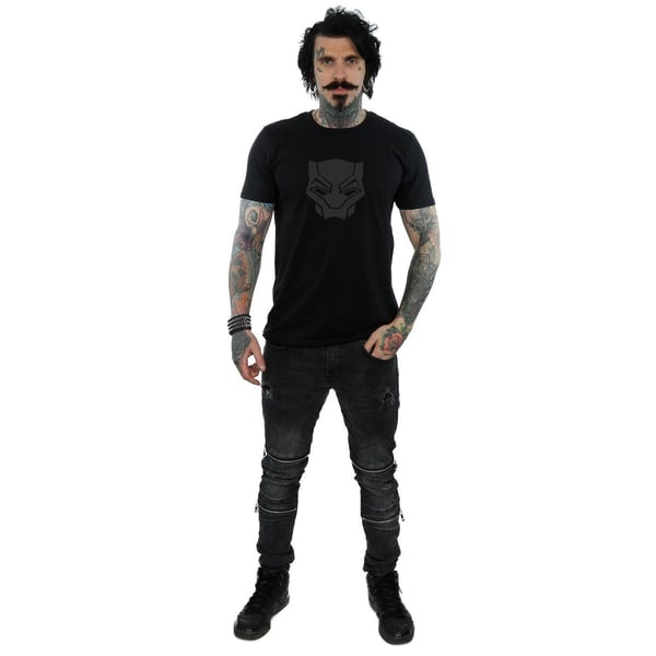 Marvel Mens Black Panther Black On Black T-Shirt