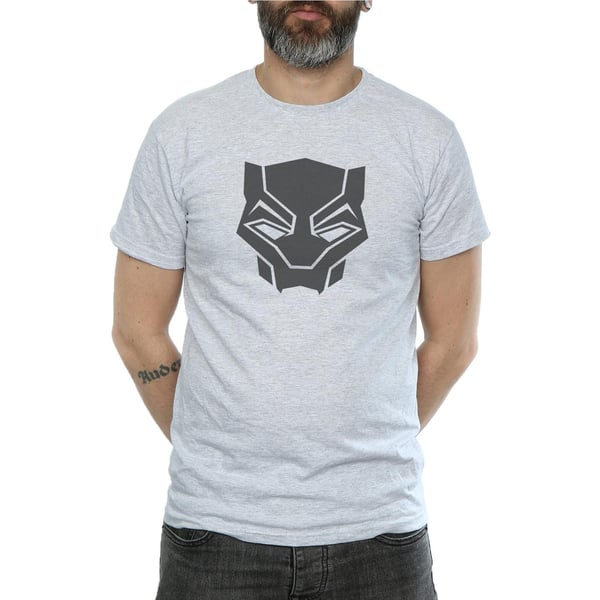 Marvel Mens Black Panther Black On Black T-Shirt