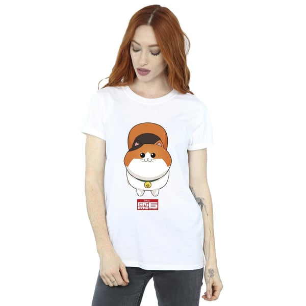 Disney Womens/Ladies Big Hero 6 Baymax Kitten Face Cotton Boyfriend T-Shirt