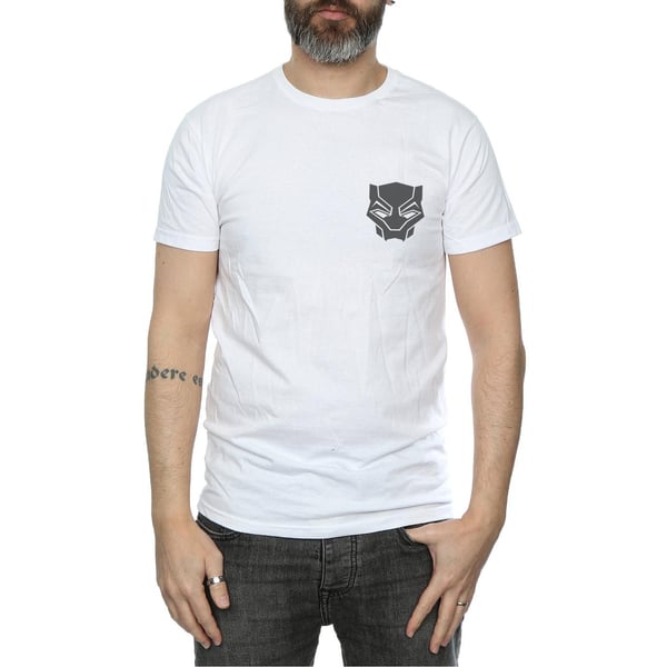 Marvel Mens Black Panther Black On Black Chest Print T-Shirt