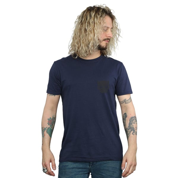 Marvel Mens Black Panther Black On Black Chest Print T-Shirt