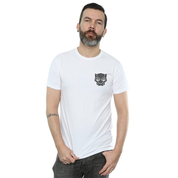 Marvel Mens Black Panther Black On Black Chest Print T-Shirt