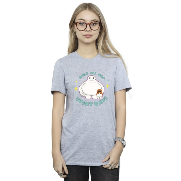 Disney Womens/Ladies Big Hero 6 Baymax Hugs Everyday Cotton Boyfriend T-Shirt