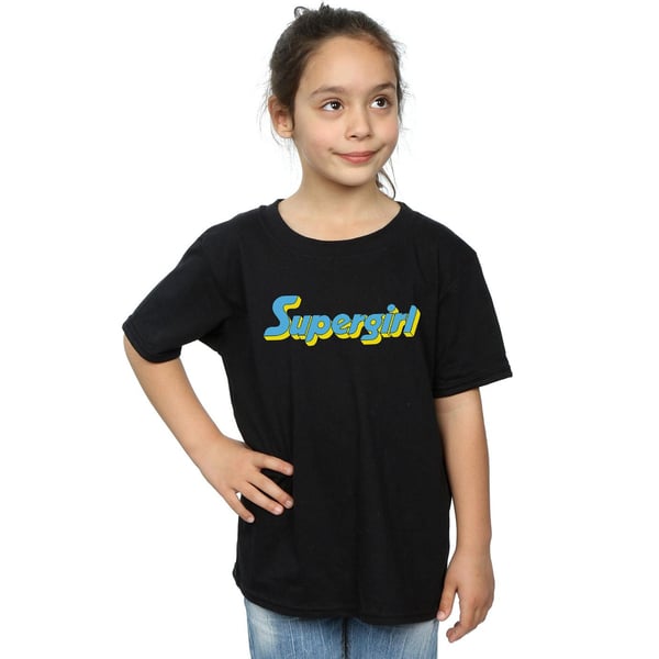 DC Comics Flickor Supergirl Text Logotyp Bomulls T-shirt