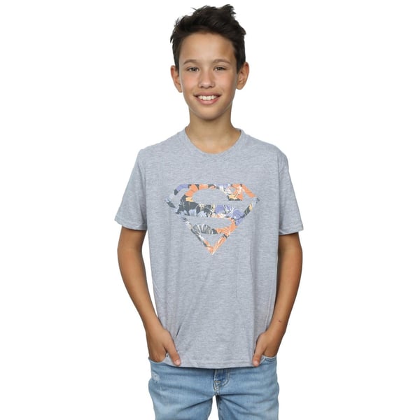 DC Comics Boys Superman Floral Logo 2 T-Shirt