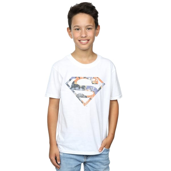DC Comics Boys Superman Floral Logo 2 T-Shirt