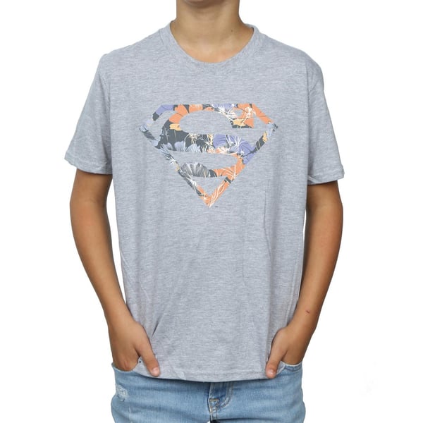 DC Comics Boys Superman Floral Logo 2 T-Shirt