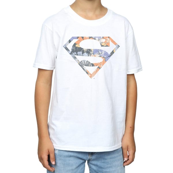 DC Comics Boys Superman Floral Logo 2 T-Shirt