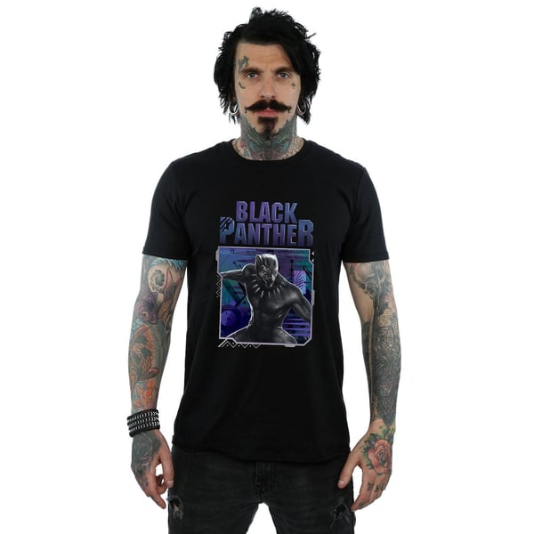 Marvel Mens Black Panther Tech Badge T-Shirt