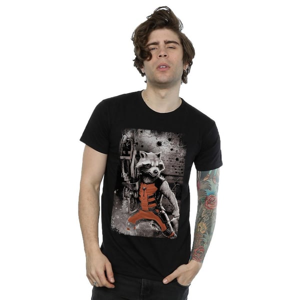 Guardians Of The Galaxy Mens Standing Rocket Raccoon Cotton T-Shirt