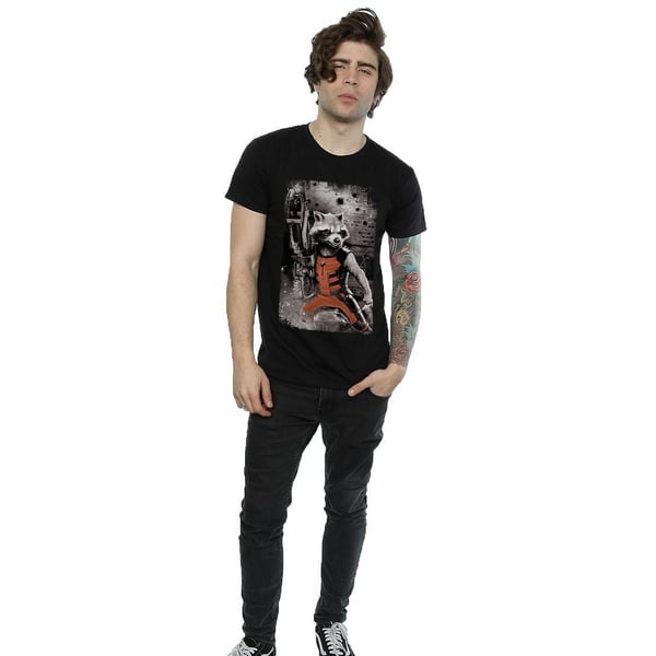Guardians Of The Galaxy Mens Standing Rocket Raccoon Cotton T-Shirt