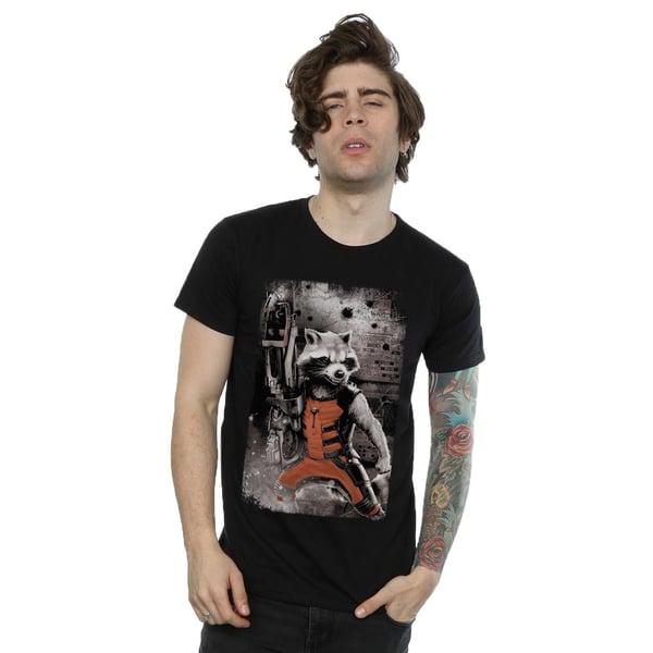 Guardians Of The Galaxy Mens Standing Rocket Raccoon Cotton T-Shirt