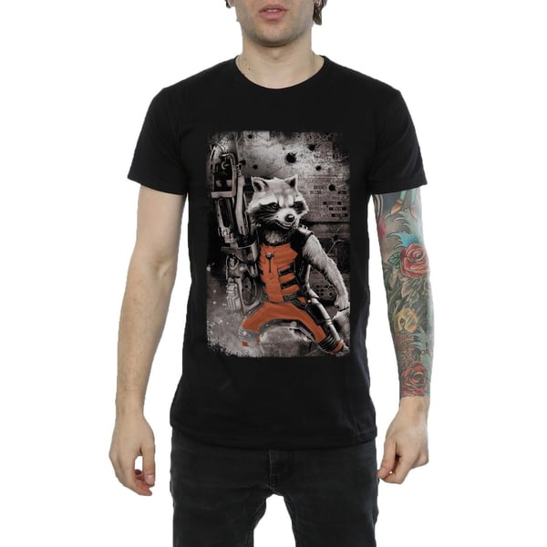 Guardians Of The Galaxy Mens Standing Rocket Raccoon Cotton T-Shirt