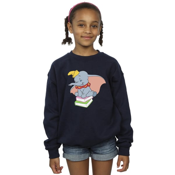 Disney Girls Dumbo Sitting On Books Sweatshirt
