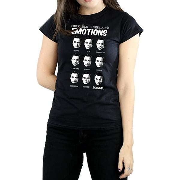 The Big Bang Theory naisten/naisten tunteet Sheldon puuvillainen boyfriend-T-paita The Big Bang Theory naisten/naisten tunteet Sheldon puuvillainen boyfriend-T-paita