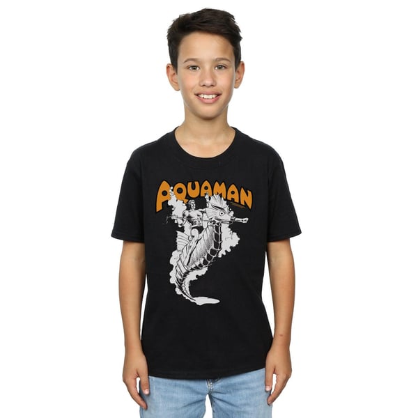 DC Comics Boys Aquaman Mono Action Pose T-Shirt