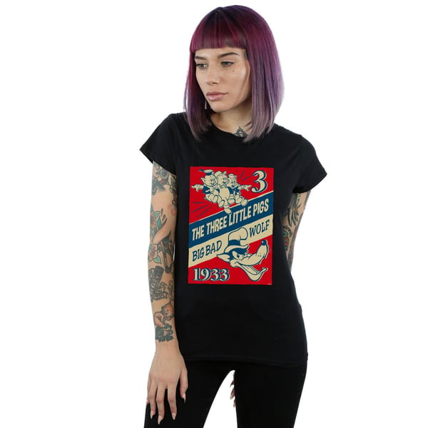 Disney Womens/Ladies Three Little Pigs And The Big Bad Wolf Cotton T-Shirt