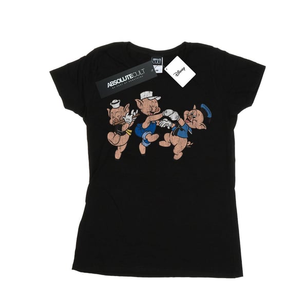 Disney Womens/Ladies Three Little Pigs Having Fun Cotton T-Shirt