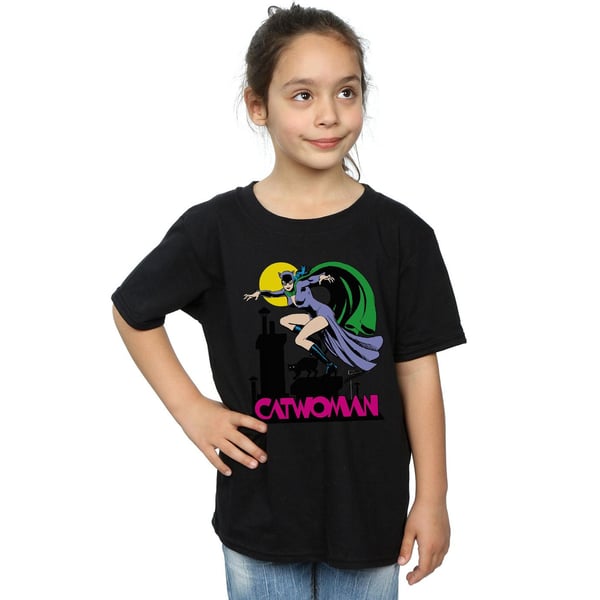 DC Comics Girls Catwoman Text Logo Cotton T-Shirt