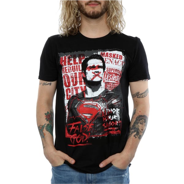 DC Comics Mens Batman v Superman False God T-Shirt