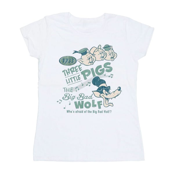 Disney Womens/Ladies Three Little Pigs Who´s Afraid Of The Big Bad Wolf Cotton T-Shirt