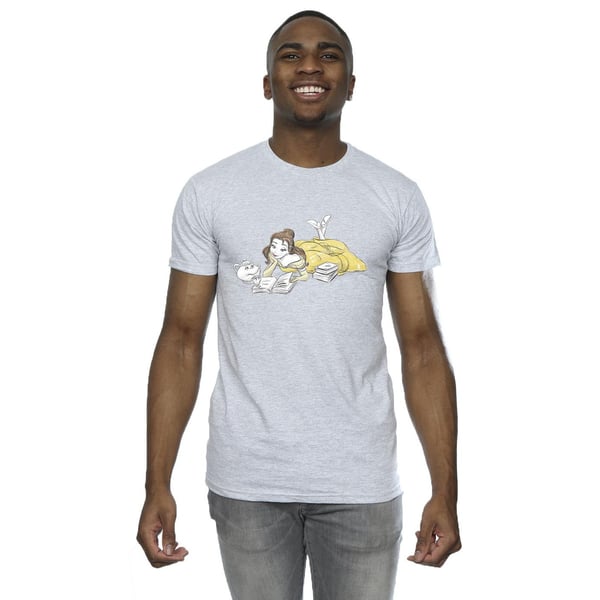 Disney Mens Beauty And The Beast Belle Reading T-Shirt