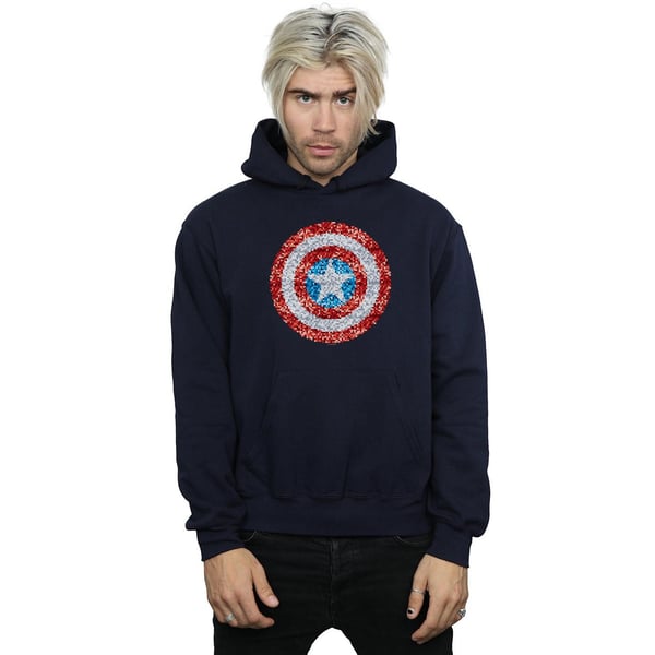 Marvel Mens Captain America Pixelated Shield Hoodie