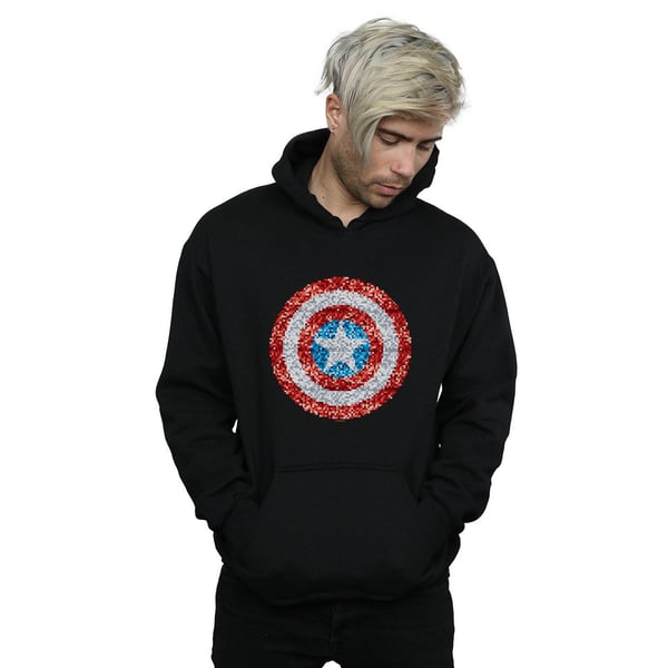 Marvel Mens Captain America Pixelated Shield Hoodie