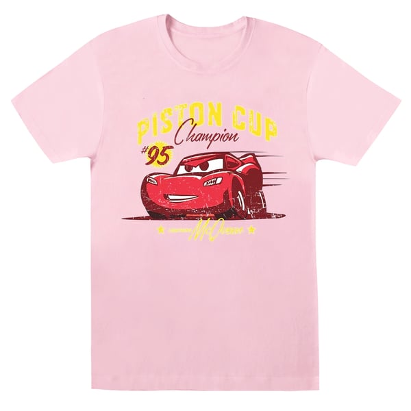Disney Dam/Dam Cars Piston Cup Champion T-shirt i bomull med boyfriend-passform