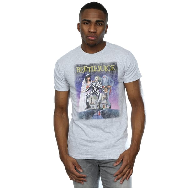 Beetlejuice Mens Distressed Poster T-Shirt