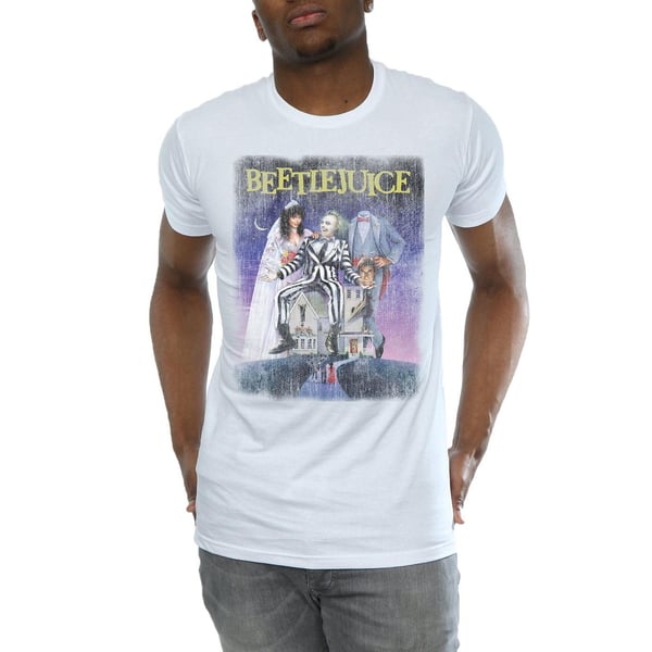 Beetlejuice Mens Distressed Poster T-Shirt