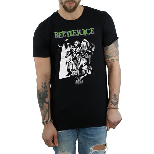 Beetlejuice Mens Mono Poster T-Shirt