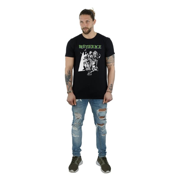 Beetlejuice Mens Mono Poster T-Shirt
