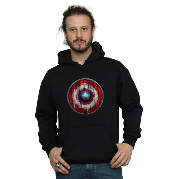 Marvel Mens Captain America Wooden Shield Hoodie