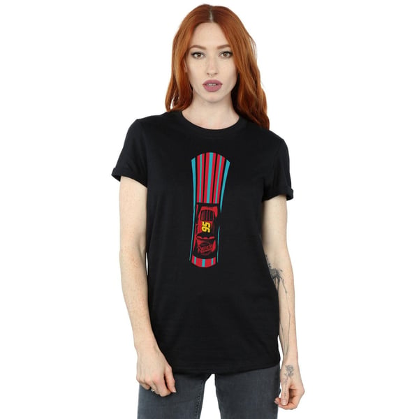 Disney Womens/Ladies Cars Lightning McQueen Stripes Cotton Boyfriend T-Shirt