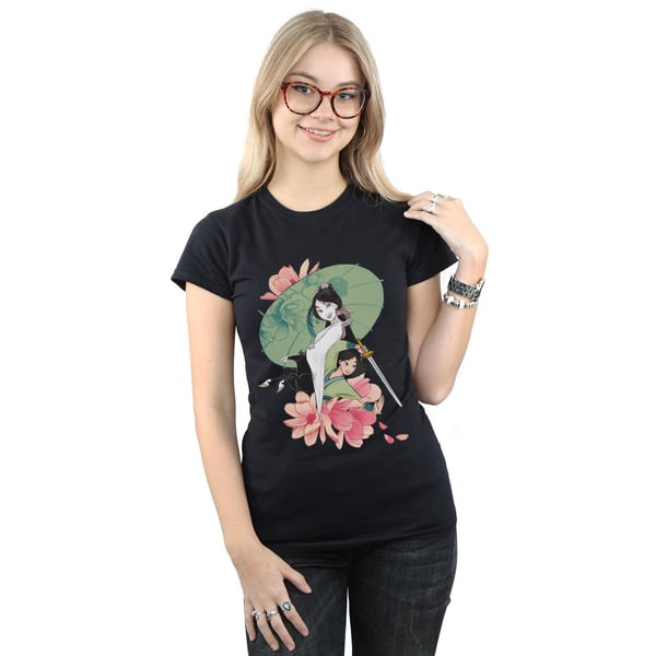 Disney Womens/Ladies Mulan Magnolia Collage Cotton T-Shirt
