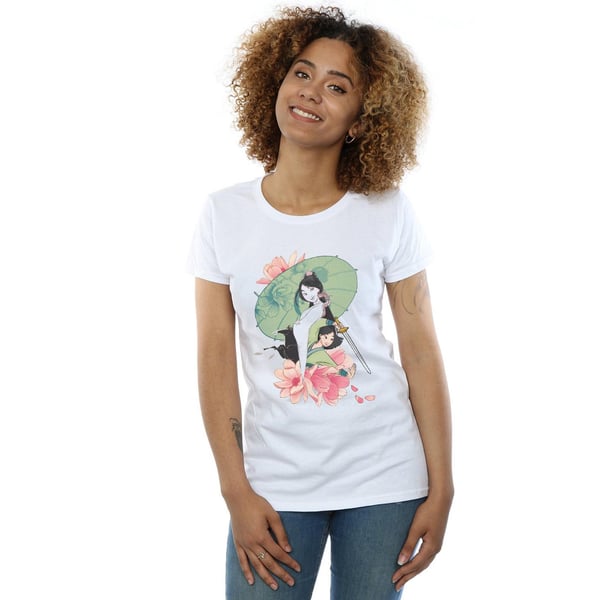 Disney Womens/Ladies Mulan Magnolia Collage Cotton T-Shirt