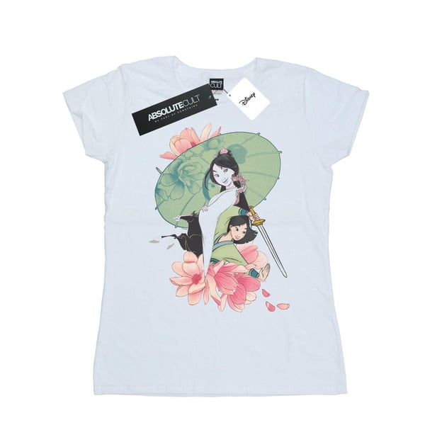 Disney Womens/Ladies Mulan Magnolia Collage Cotton T-Shirt