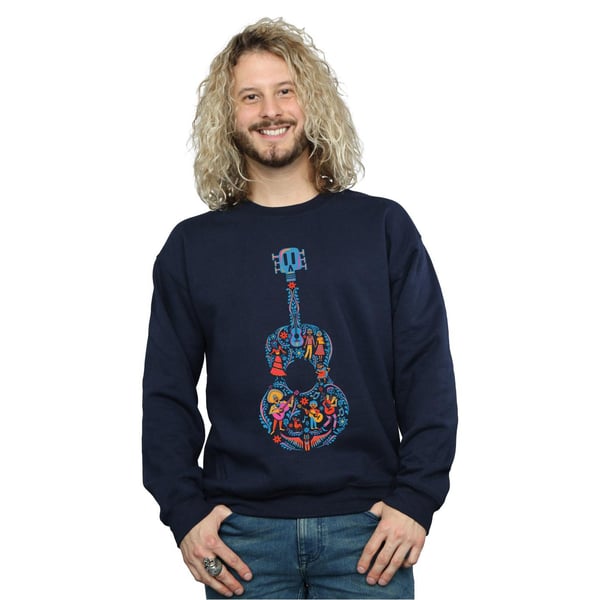 Disney Mens Coco Guitar Pattern Sweatshirt