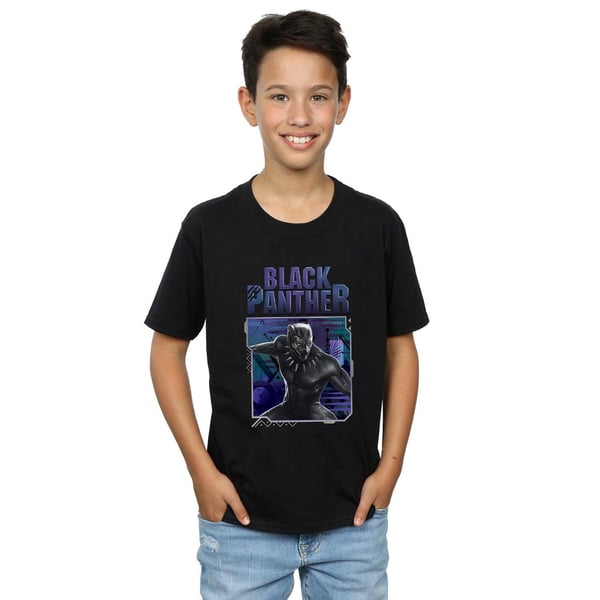 Black Panther Boys Tech Badge Cotton T-Shirt