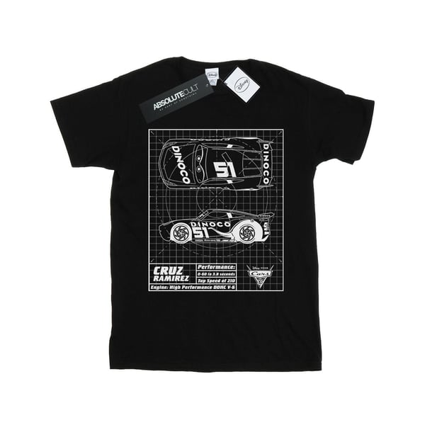 Disney Womens/Ladies Cars Cruz Ramirez Blueprint Cotton Boyfriend T-Shirt