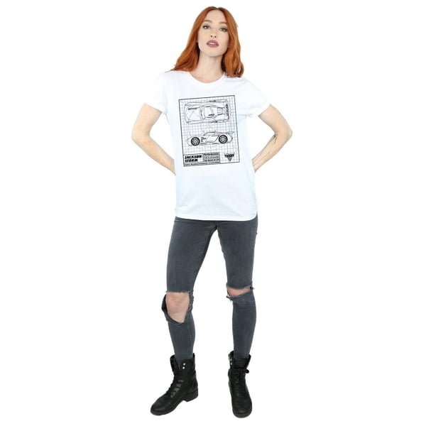 Disney Womens/Ladies Cars Jackson Storm Blueprint Cotton Boyfriend T-Shirt