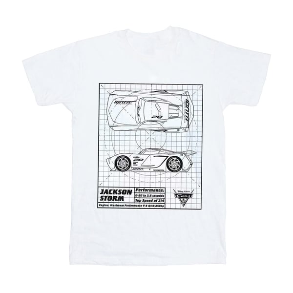 Disney Womens/Ladies Cars Jackson Storm Blueprint Cotton Boyfriend T-Shirt