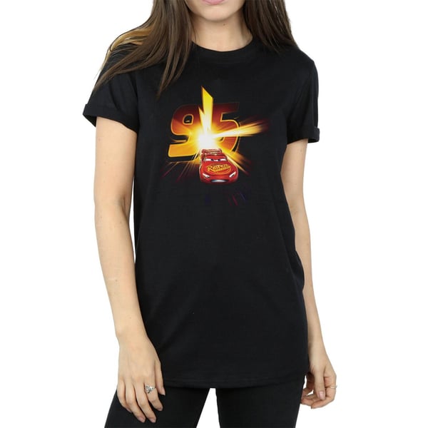 Disney Womens/Ladies Cars Lightning McQueen Burst Cotton Boyfriend T-Shirt