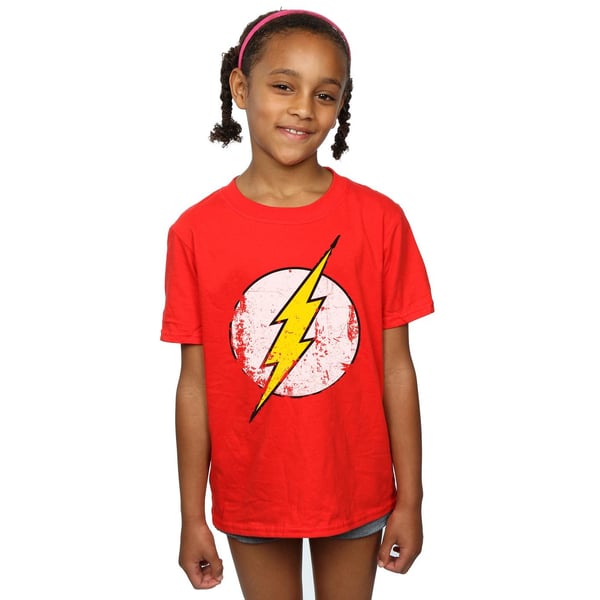 DC Comics Girls Flash Distressed Logo Cotton T-Shirt