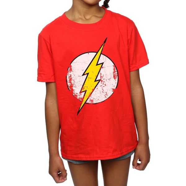 DC Comics Girls Flash Distressed Logo Cotton T-Shirt