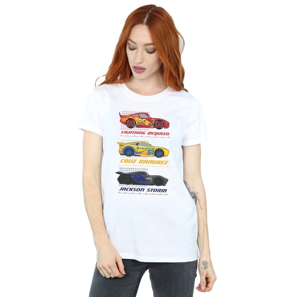 Disney Womens/Ladies Cars Racer Profile Cotton Boyfriend T-Shirt